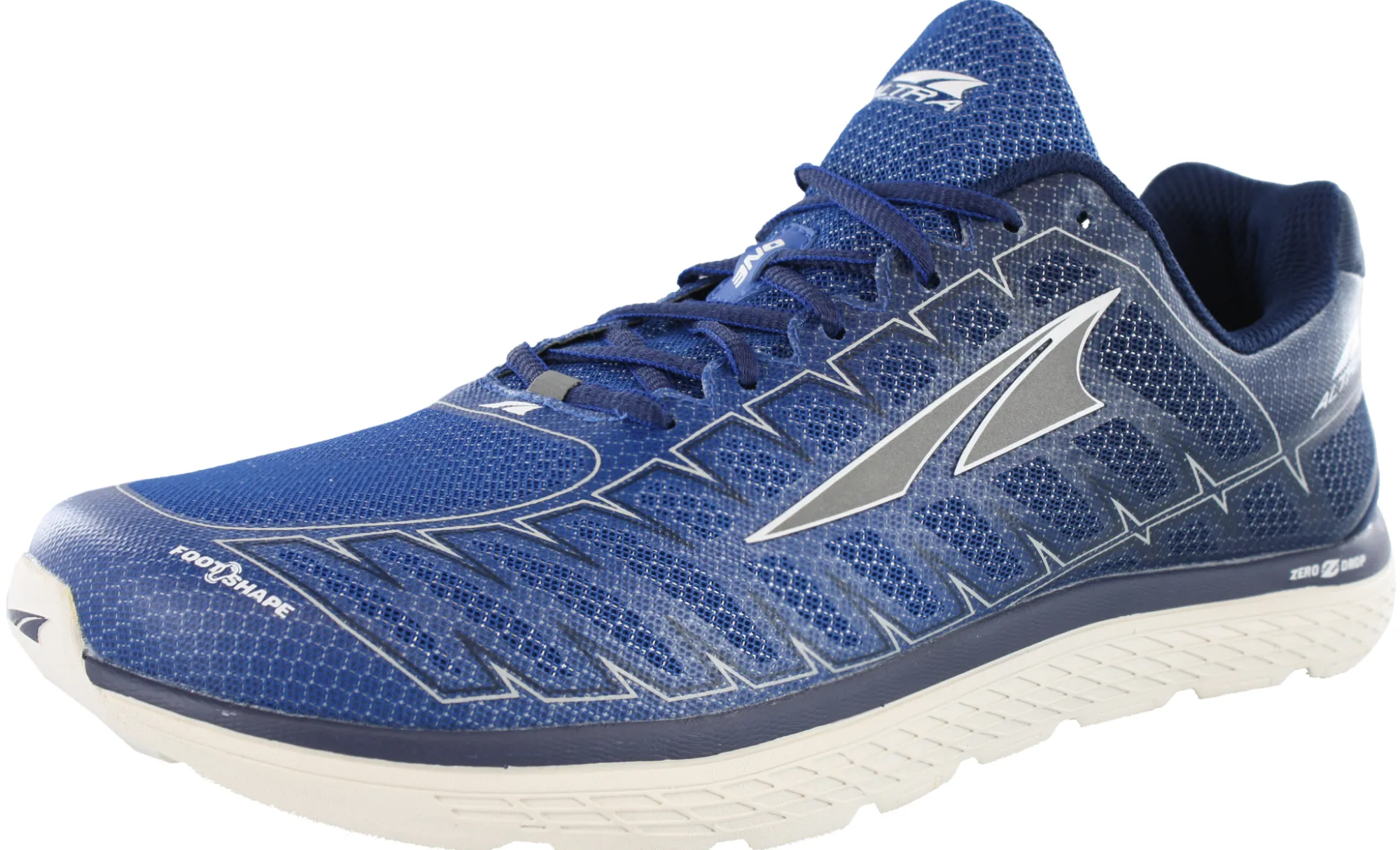 Running>Altra Men's One V3 Zero Drop Foot Shape Running Shoes Blue/Grey