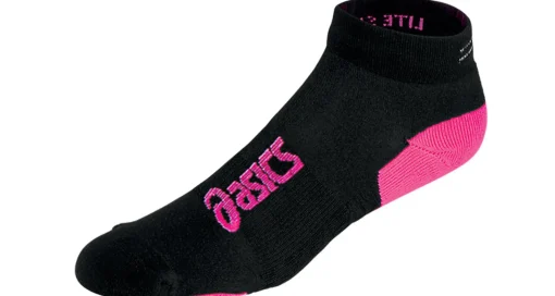 Socks>Asics Women Socks Lite Show Nimbus L Running Socks Black/Neon/Pink