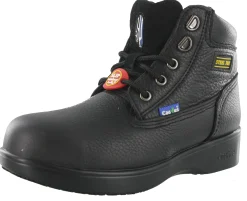 Slip Resistant>Cactus Women Black Steel Toe Work Boots Oil Resistant LS60S Black60S