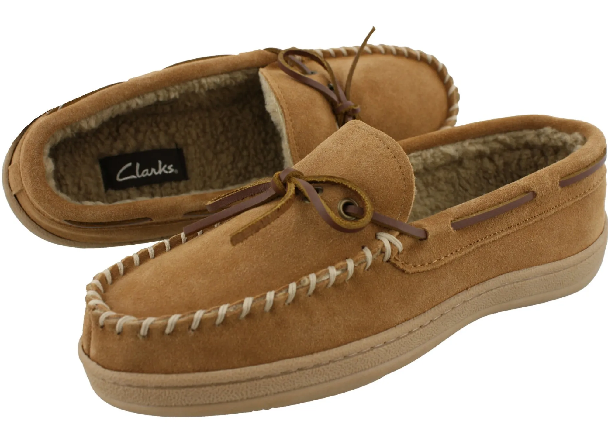 Slippers>Clarks of England Clarks Men Warm Cozy Slip On Moccasin Winter Slippers Rudy