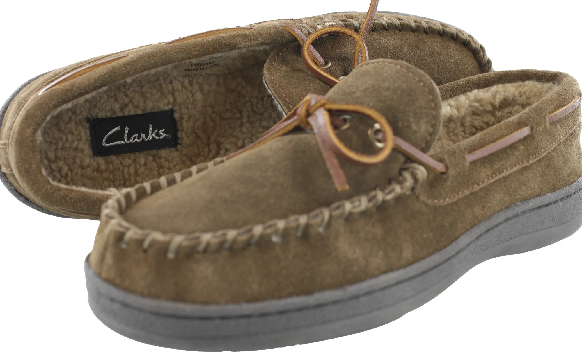 Slippers>Clarks of England Clarks Men Warm Cozy Slip On Moccasin Winter Slippers Rudy