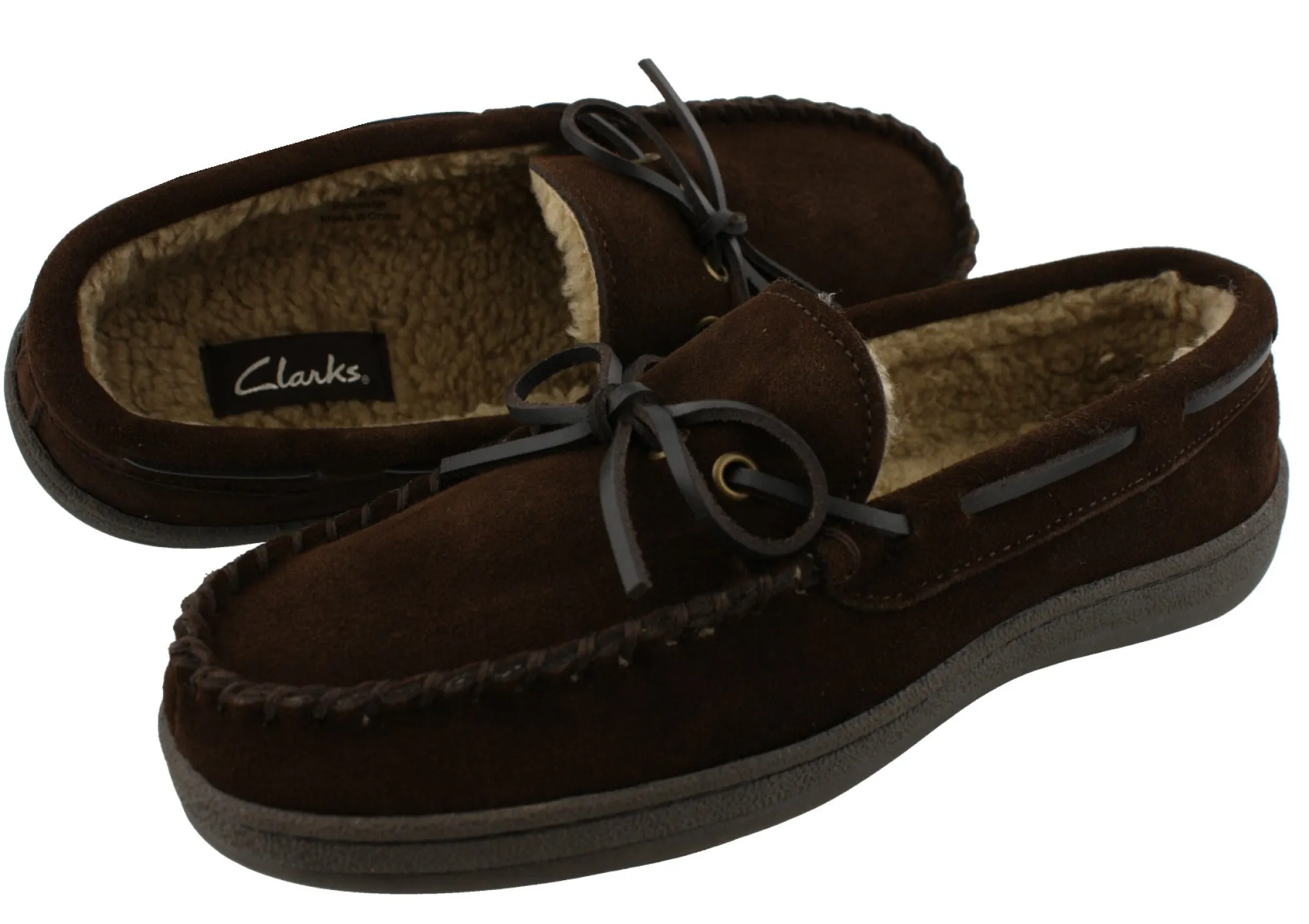 Slippers>Clarks of England Clarks Men Warm Cozy Slip On Moccasin Winter Slippers Rudy