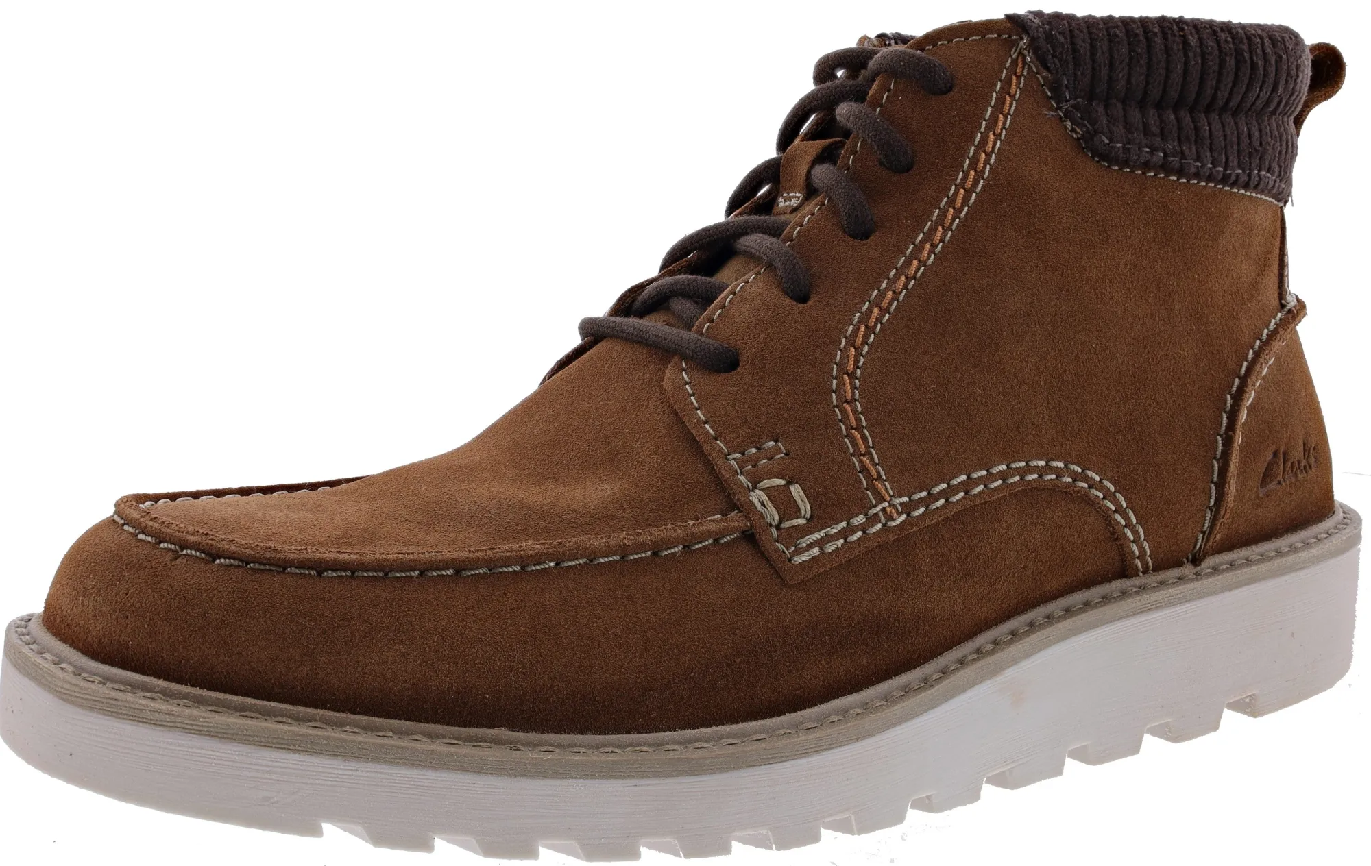 Boots>Clarks of England Clarks Men's Barnes Mid Oxford Boot Cola Suede