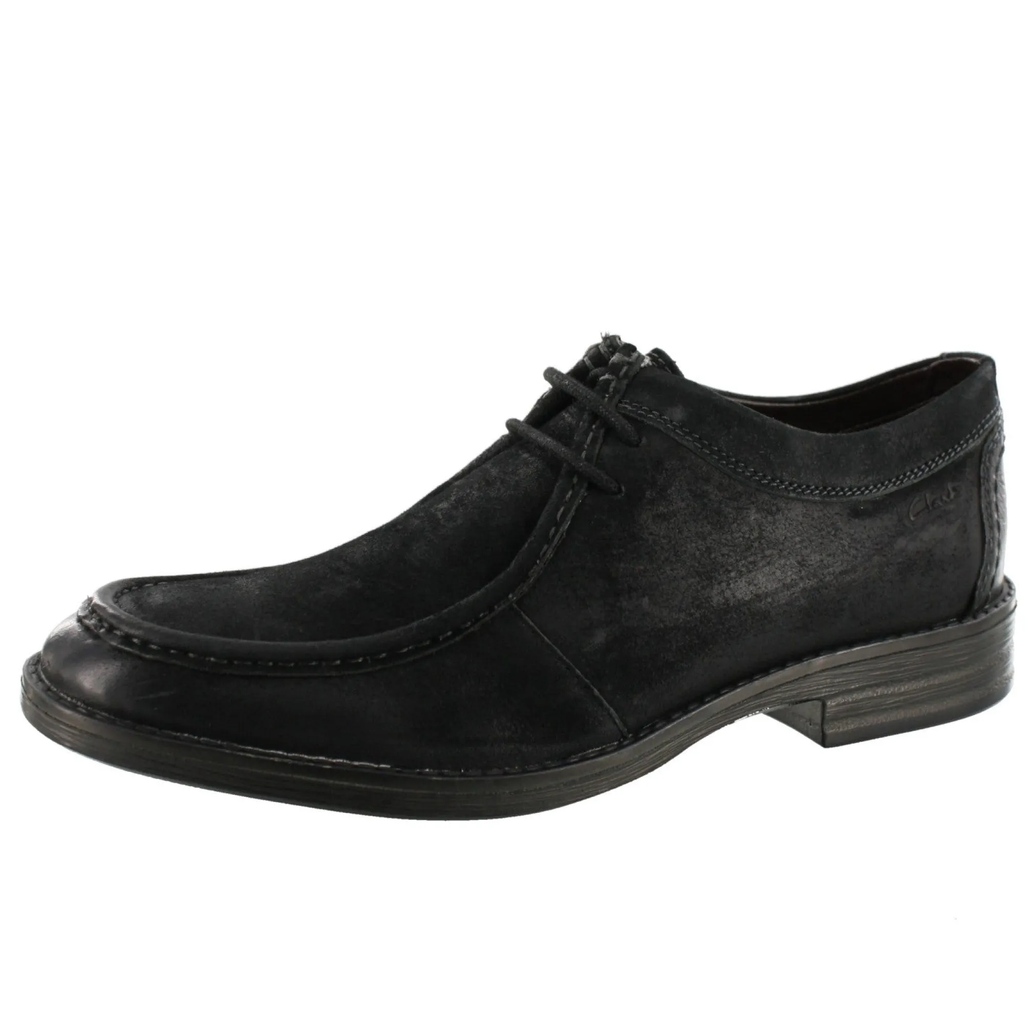 Dress Shoes>Clarks of England Clarks Mens Delsin Rise Black Dress Leather Shoes Black Leather
