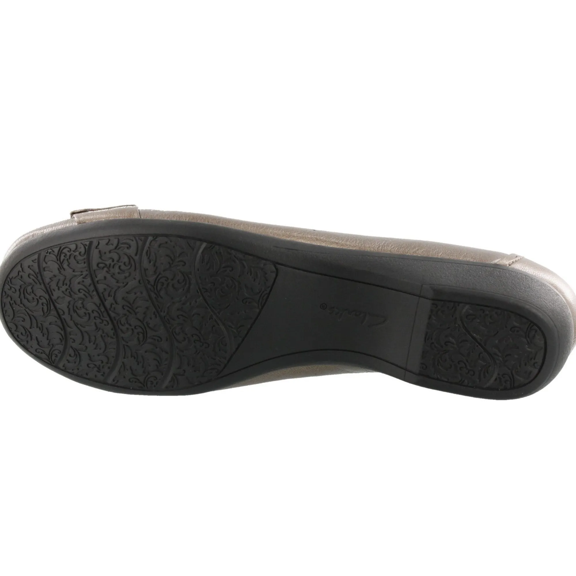 Wide Width Shoes|Flats>Clarks of England Clarks Propose Pixie 2 Comfortable Flats with Arch Support Pewter Metallic