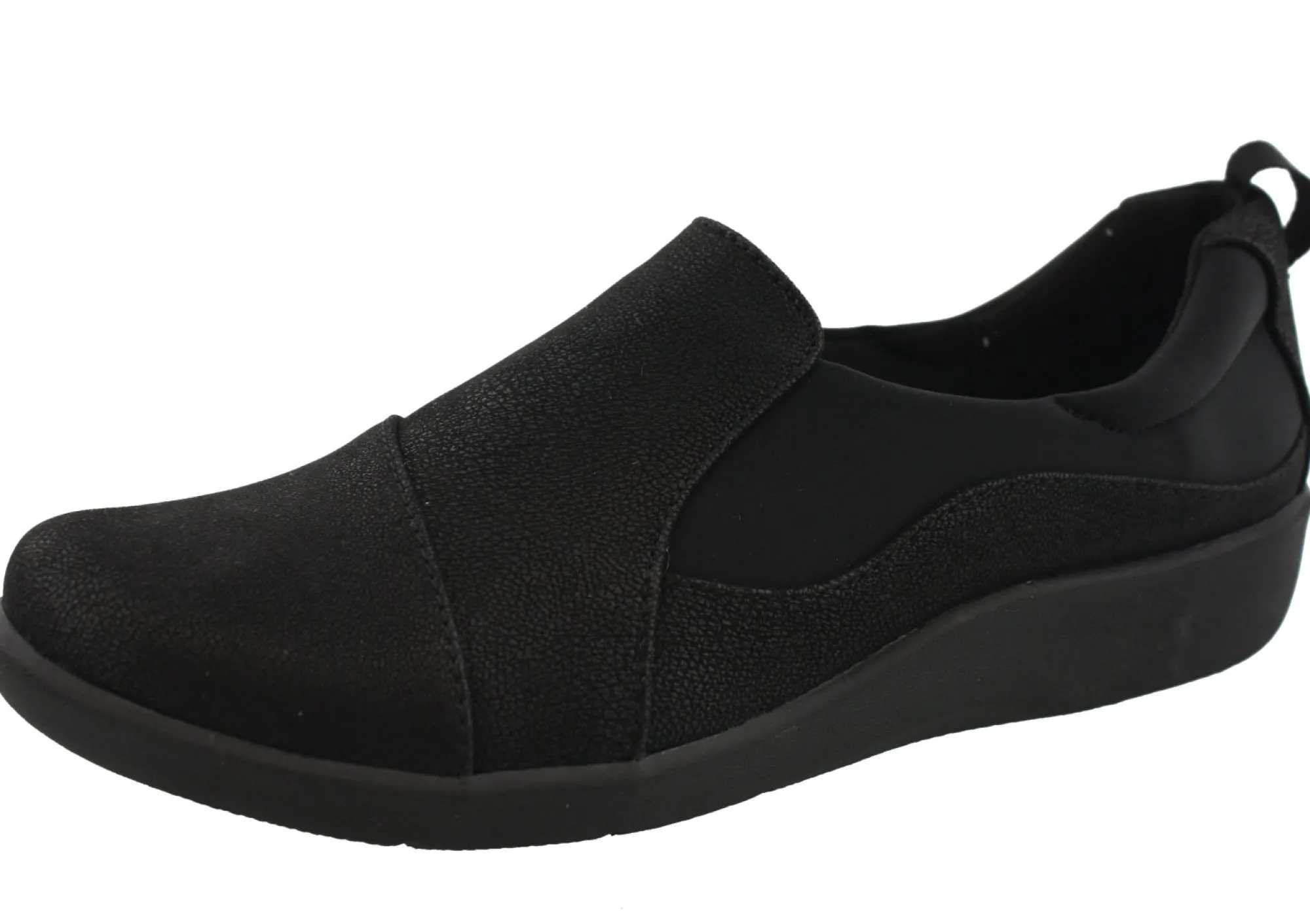 Walking|Casual>Clarks of England Clarks Sillian Paz Women's Shoes for Flat Feet and Plantar Fasciitis Black Synthetic Nub1