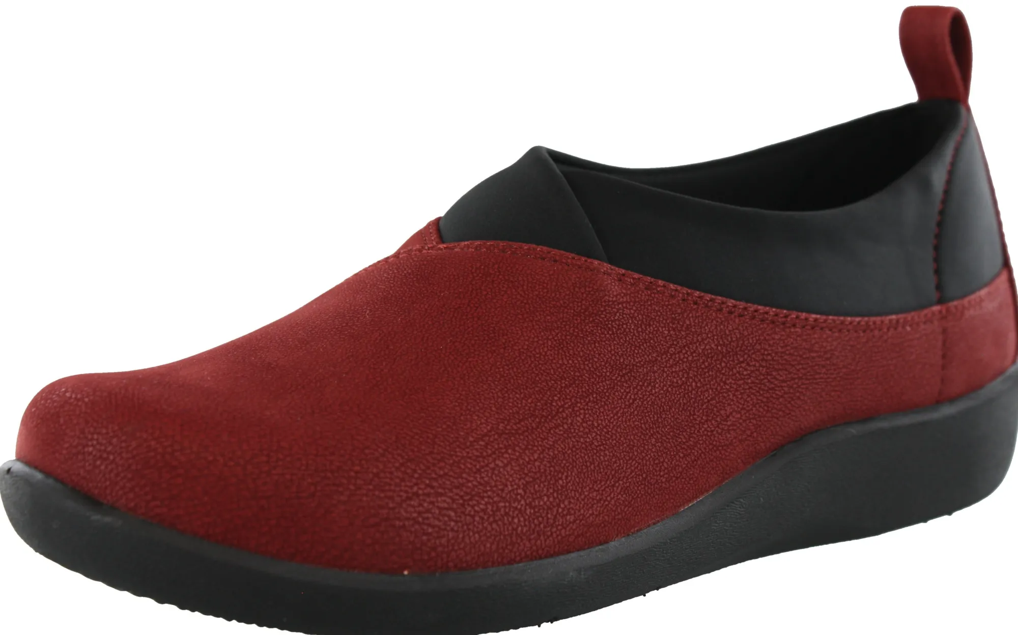 Flats|Casual>Clarks of England Clarks Women Sillian Greer Red Slip On Casual Shoes Cherry