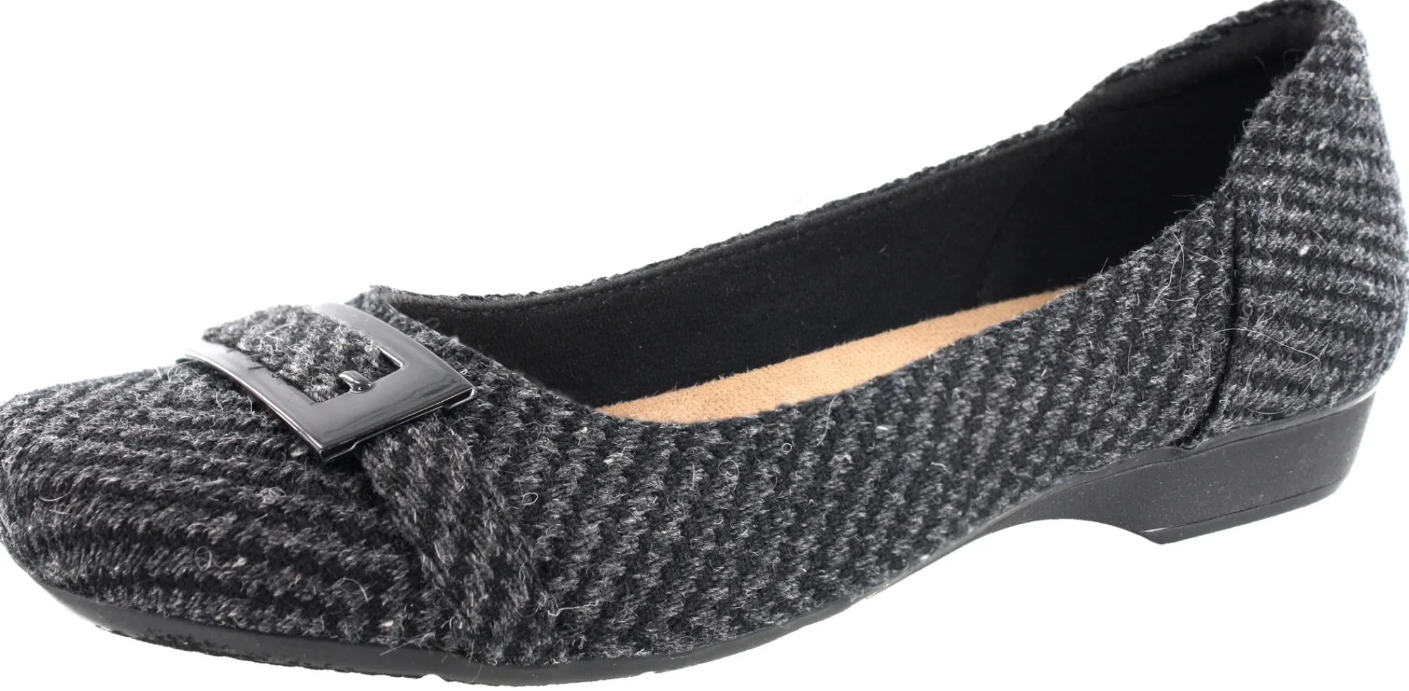 Flats>Clarks of England Clarks Womens Blanche West Dress Flats with Arch Support Black Synthetic181