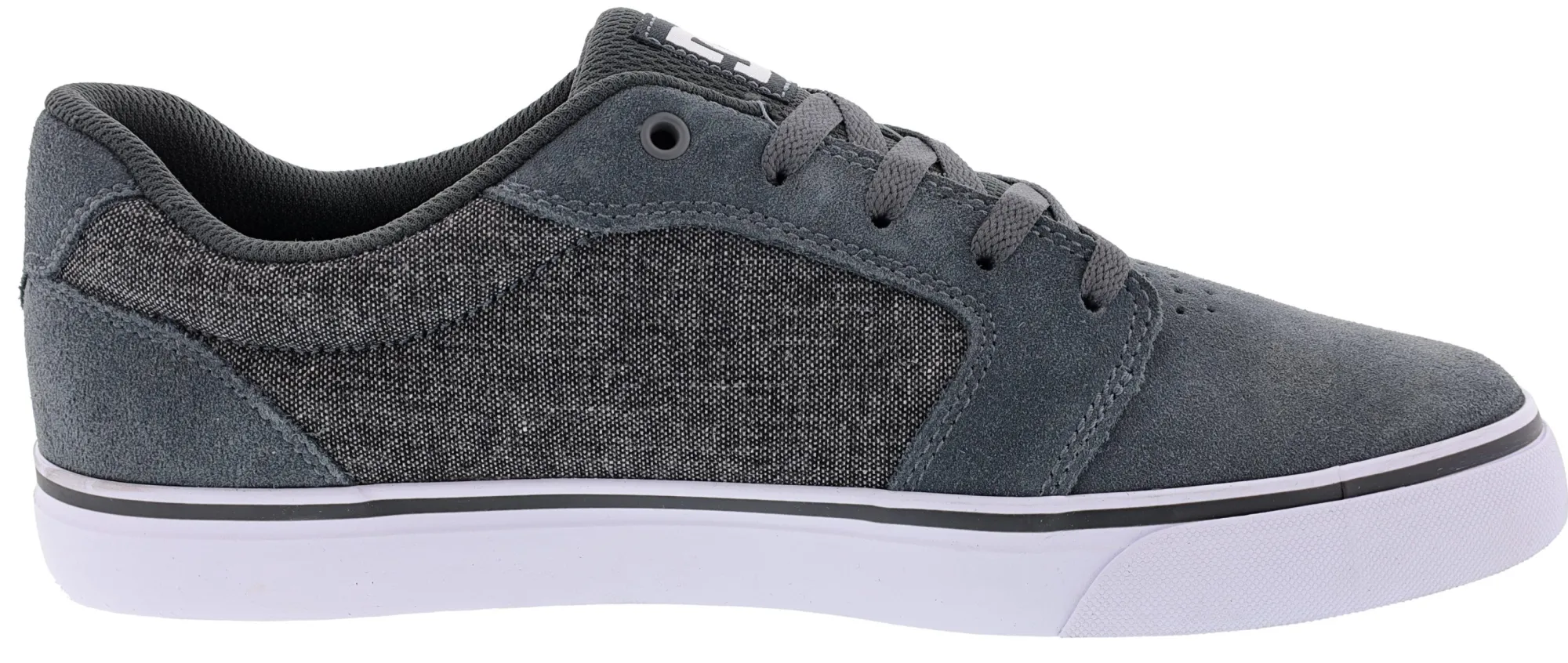 Walking>DC Shoes Men Anvil Low Lightweight Skateboard Shoes Grey/White