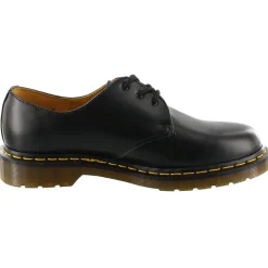 Slip Resistant>Dr. Martens Women's 1461 Smooth Leather AirWair Air Cushion Sole 3 Eye Oxford Shoes Black Smooth