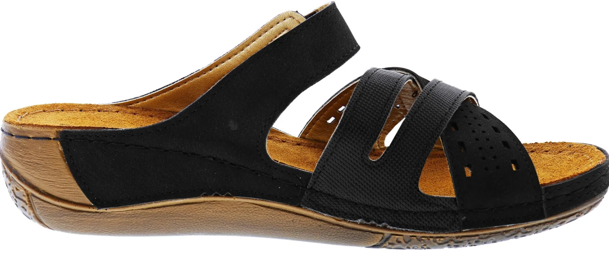 Sandals>Flexus Women's Denia Hook and Loop Sandals Black