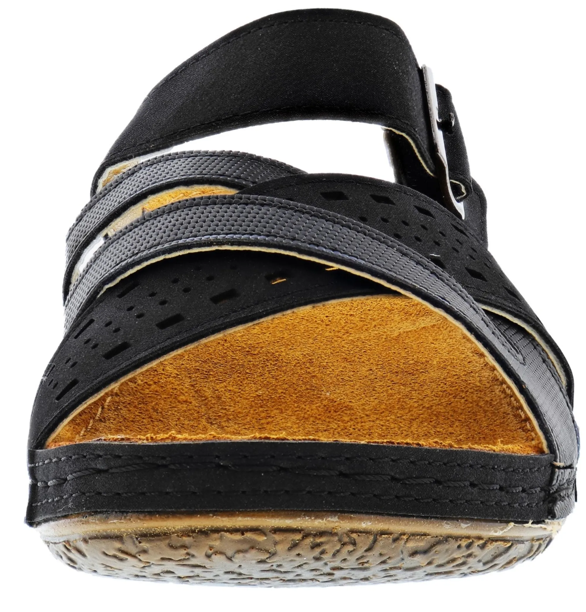 Sandals>Flexus Women's Denia Hook and Loop Sandals Black