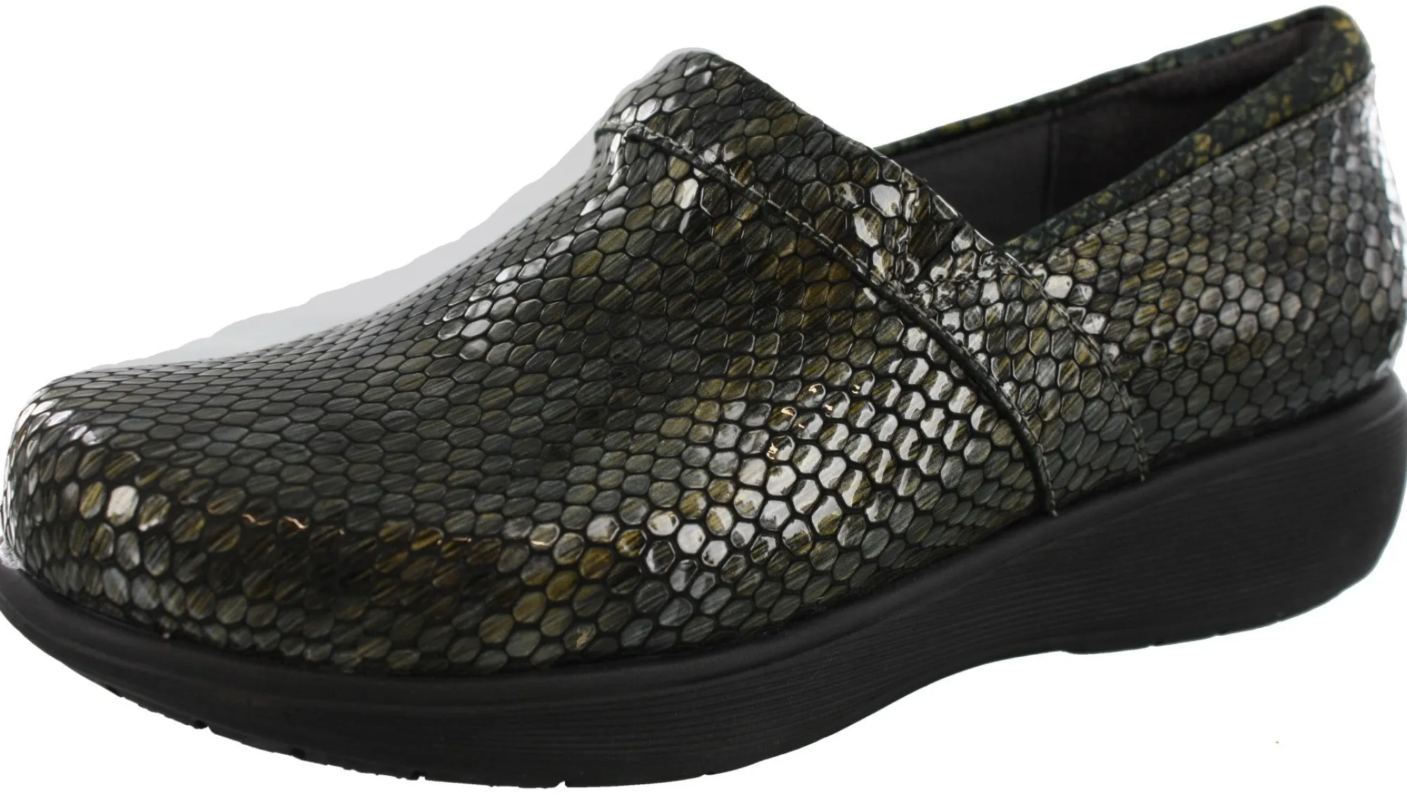 Walking|Nursing Shoes>Softwalk Grey Anatomy by Meredith Sport Nursing Clogs Bronze/Grey Snake