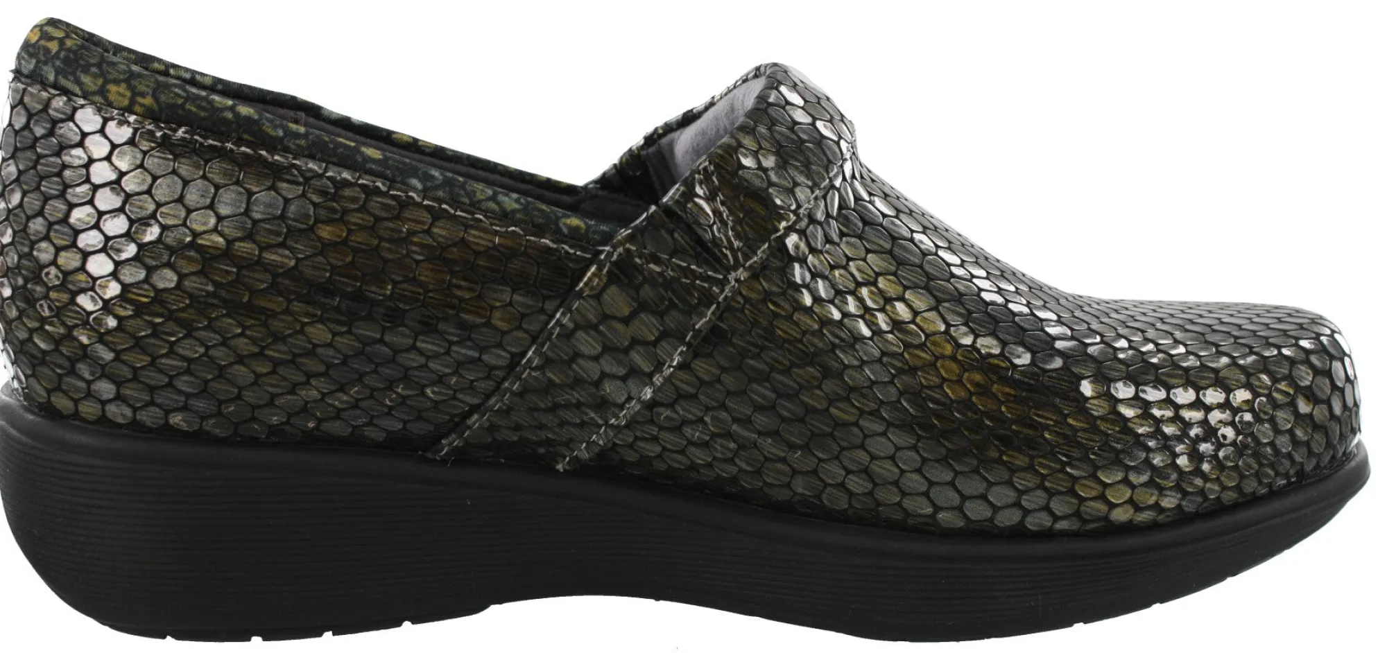 Walking|Nursing Shoes>Softwalk Grey Anatomy by Meredith Sport Nursing Clogs Bronze/Grey Snake