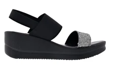 Sandals>Patrizia Women's Royale Sparkle Wedge Sandals Black