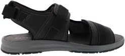 Sandals>Rockport Men's Lucky Bay Sport 3 Strap Sandals Black Nubuck