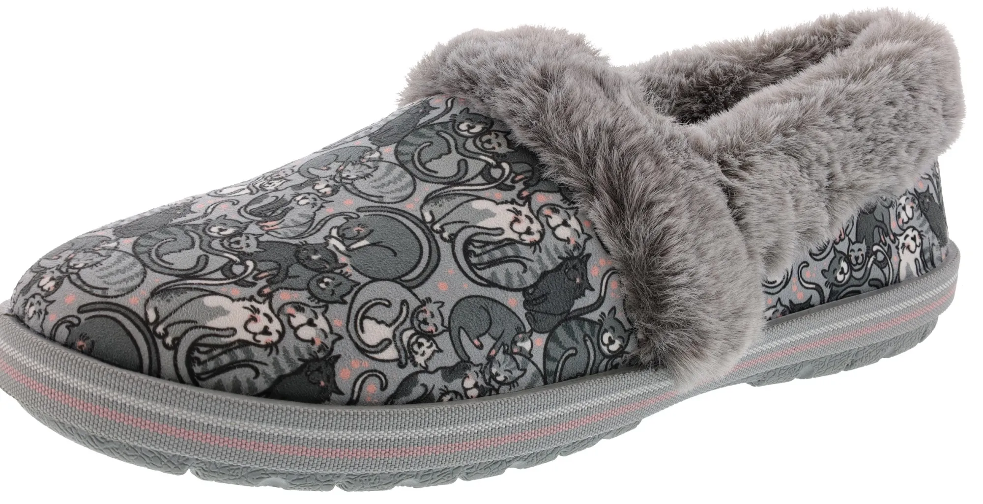 Slippers|Casual>Skechers Bobs Women's Too Cozy Little Spoon Memory Foam Slippers Grey/Multi