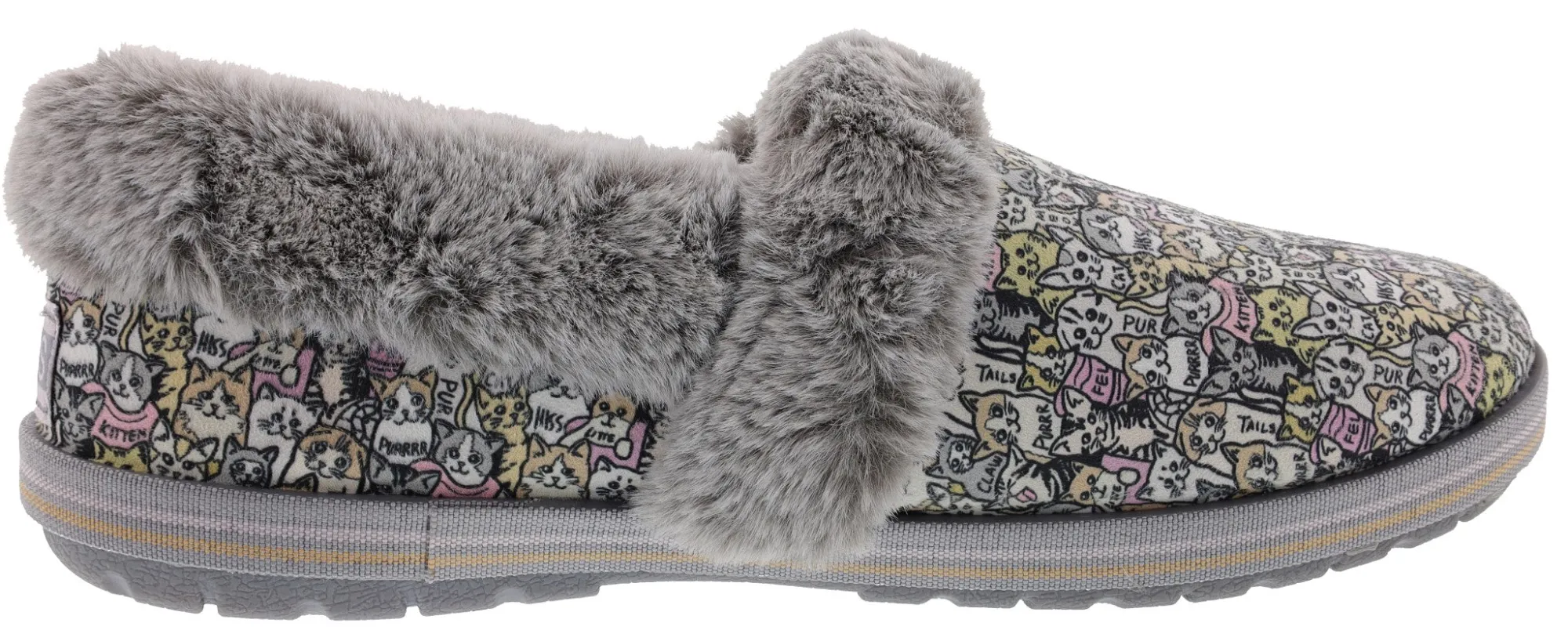 Slippers|Casual>Skechers Bobs Women's Too Cozy Purrfect Storm Memory Foam Slippers Grey/Multi