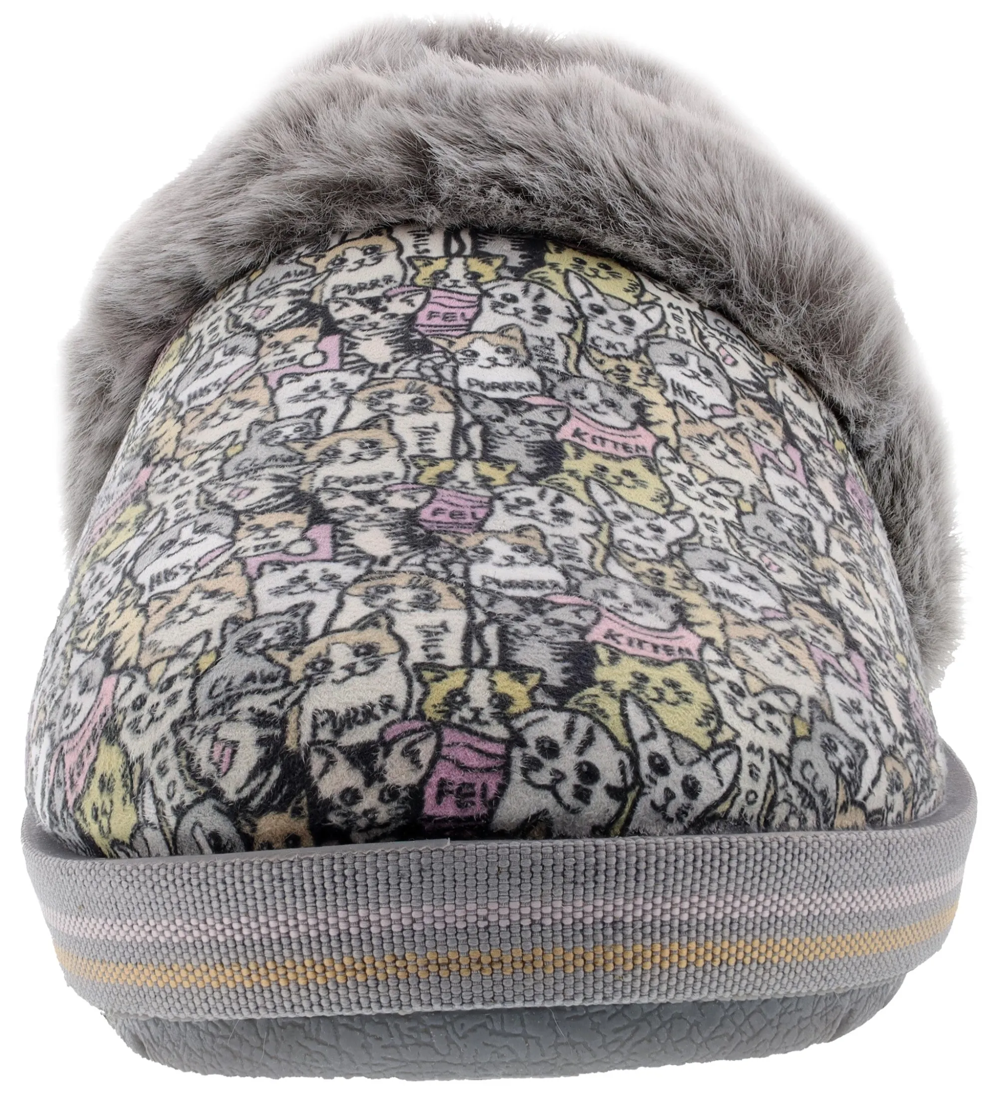 Slippers|Casual>Skechers Bobs Women's Too Cozy Purrfect Storm Memory Foam Slippers Grey/Multi