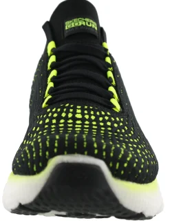 Walking|Running>Skechers Men Lightweight Slip On Running Shoes MaxRoad 4 Black/Lime223