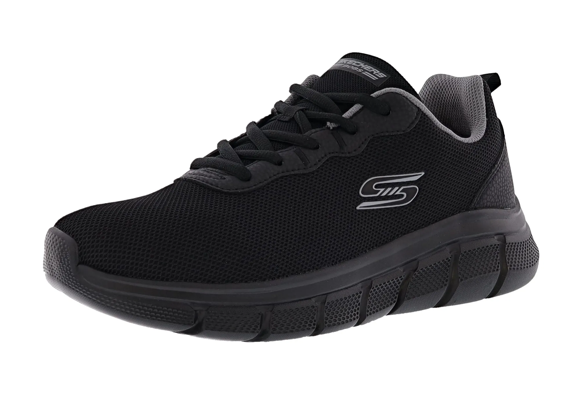 Wide Width Shoes>Skechers Men's Bobs B Flex- Icy Edge Walking Shoes Black