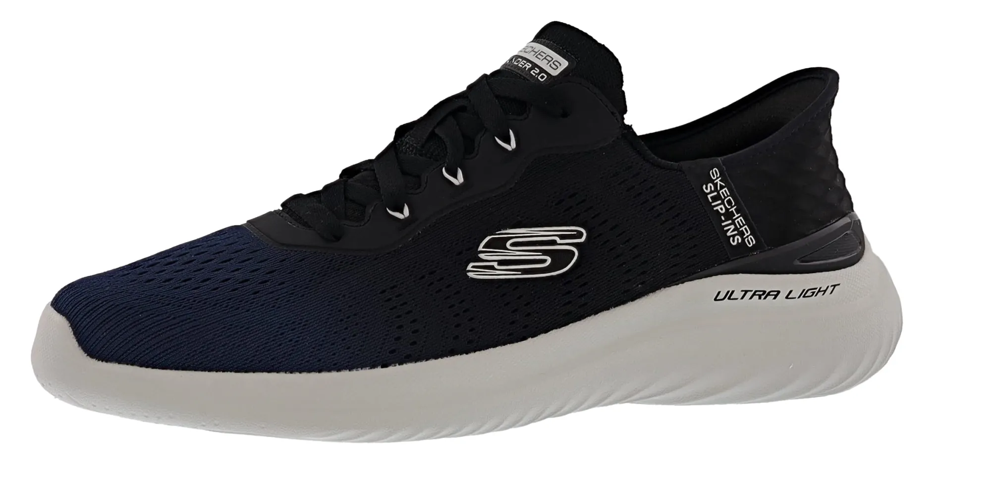 Walking>Skechers Men's Bounder 2.0 Tellem Lace Up Hands Free Slip Ins Walking Shoes Navy/Black