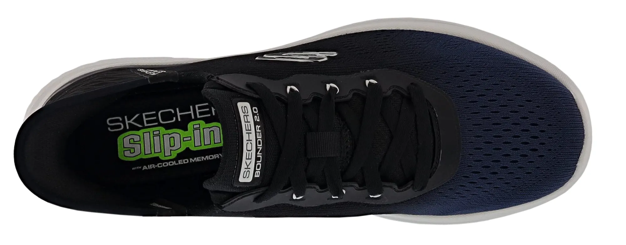 Walking>Skechers Men's Bounder 2.0 Tellem Lace Up Hands Free Slip Ins Walking Shoes Navy/Black