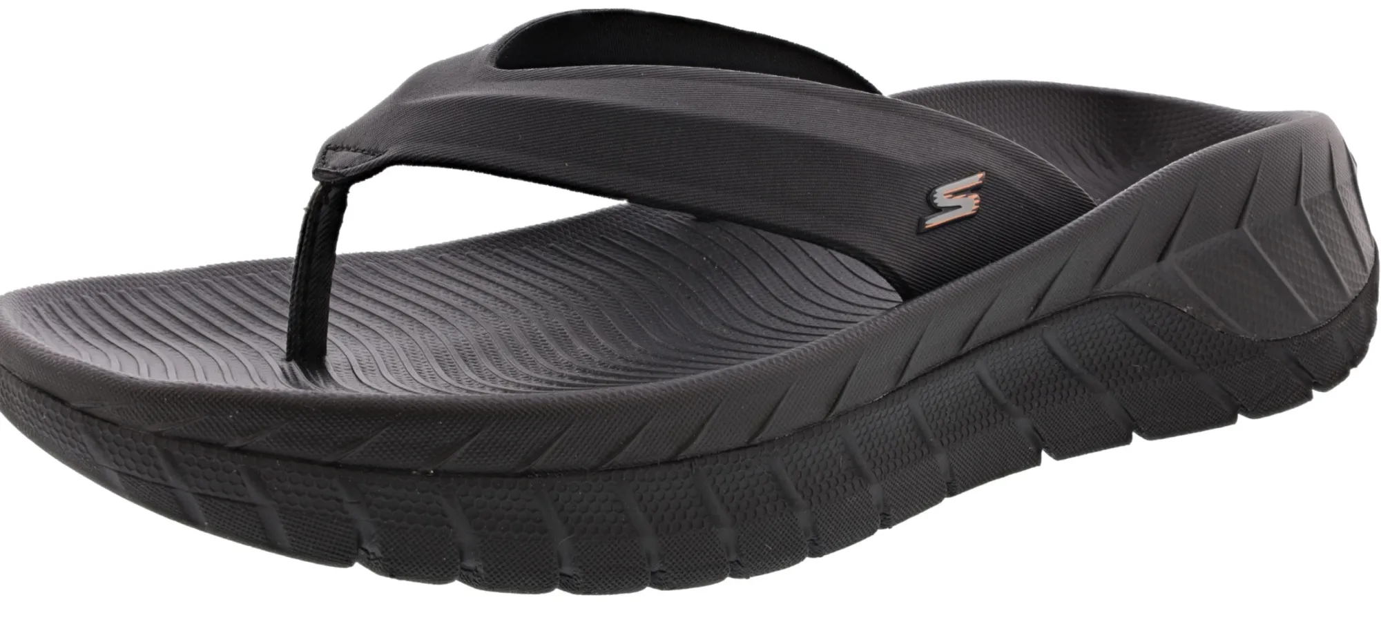 Sandals>Skechers Men's Go Recovery Lightweight Athletic Sandals Black/Black
