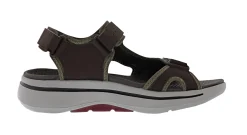 Sandals>Skechers Men's Go Walk Arch Fit - Mission II Hook & Loop Strap Sandal Olive