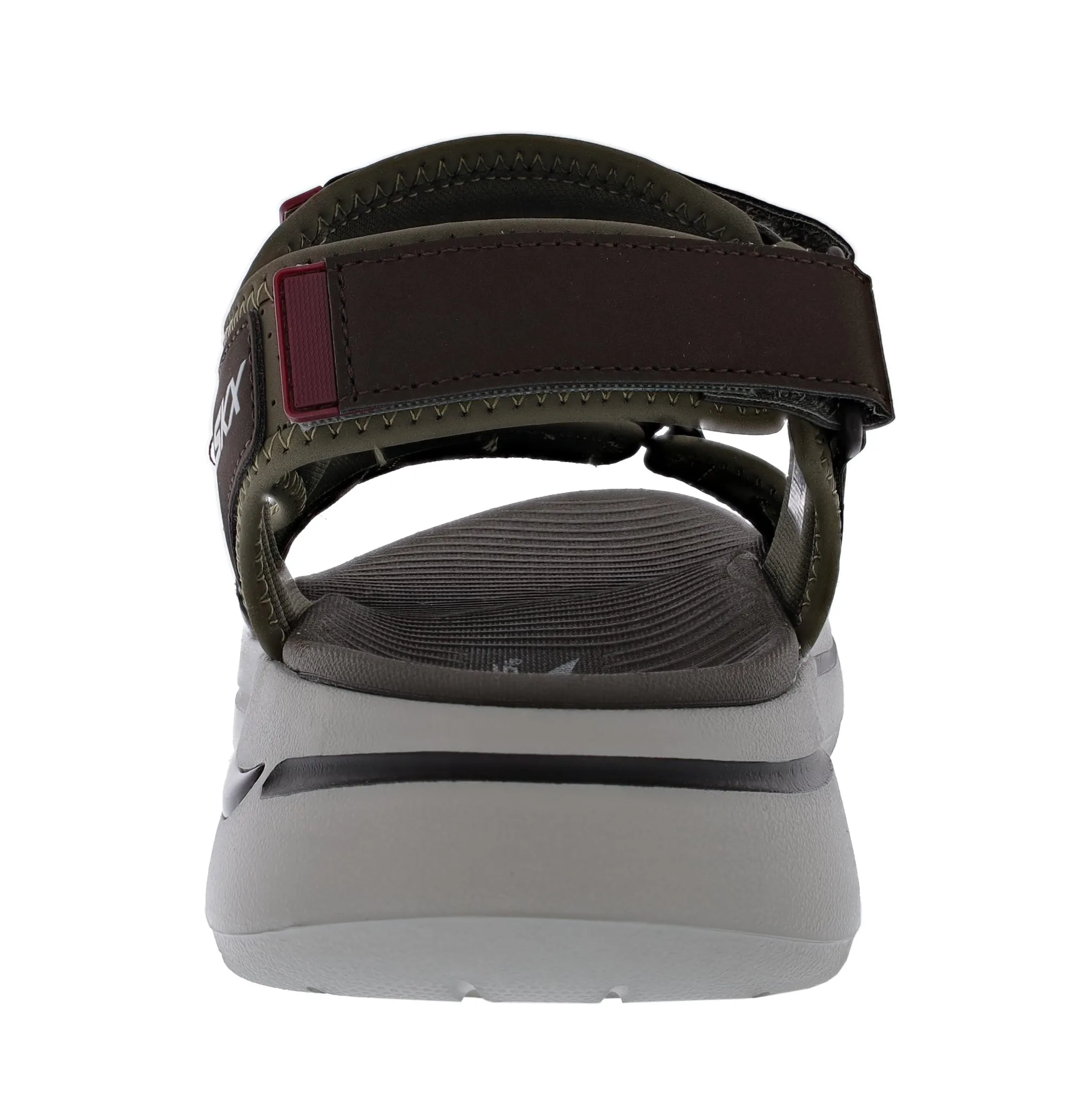 Sandals>Skechers Men's Go Walk Arch Fit - Mission II Hook & Loop Strap Sandal Olive