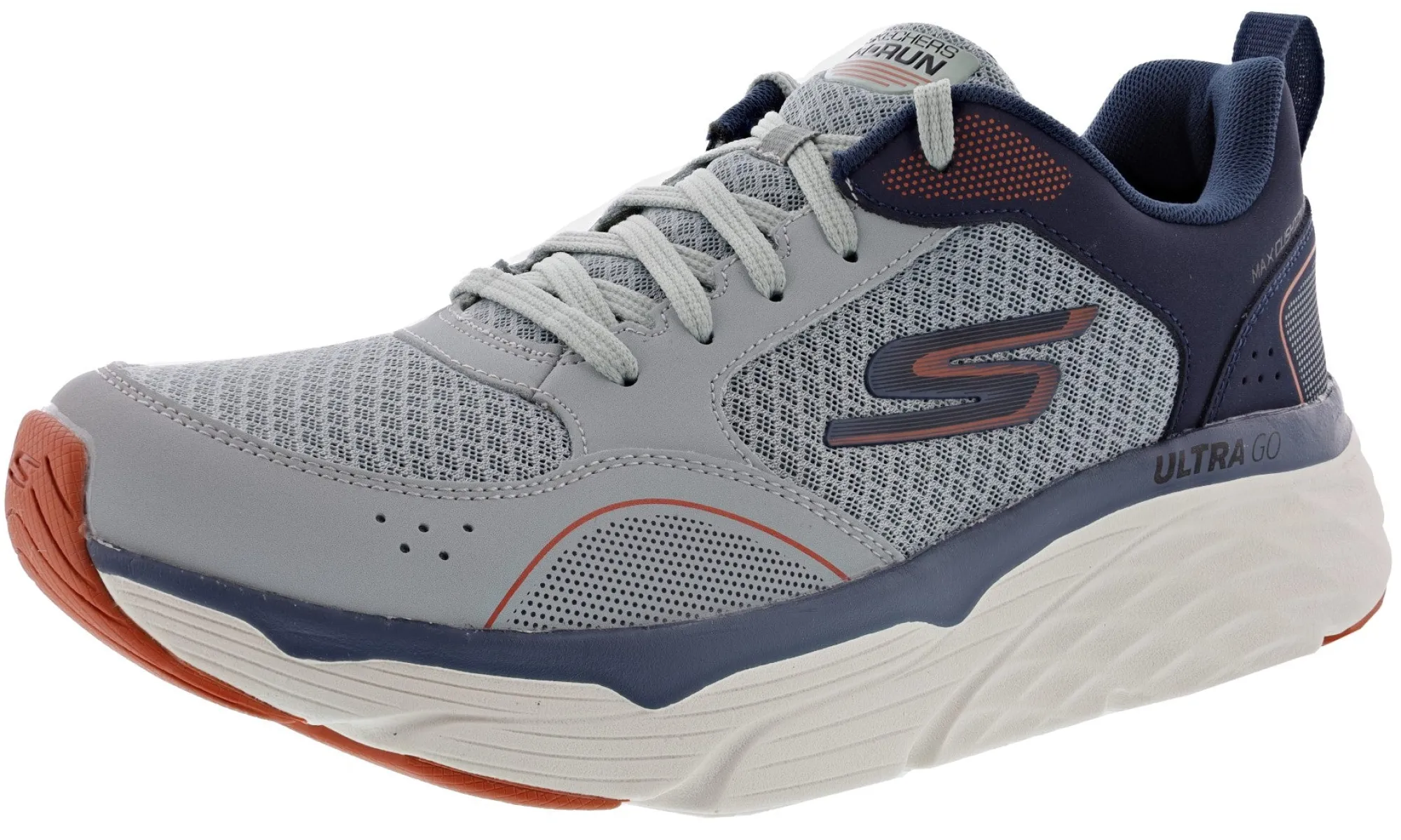 Running>Skechers Men's Max Cushioning Elite Rivalry Comfort Running Shoes Grey/Navy