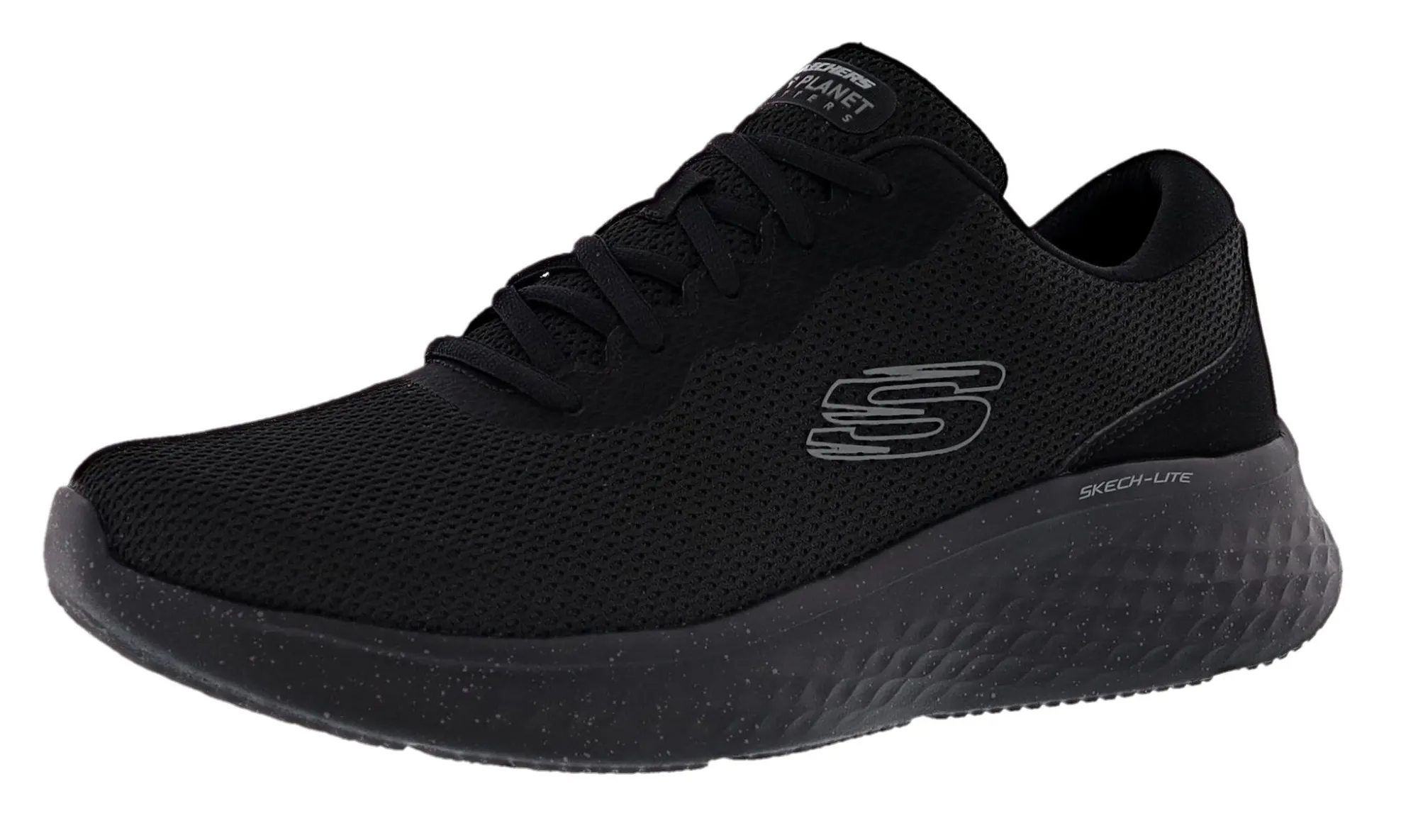 Walking|Running>Skechers Men's Skech-Lite Pro Planos Lace Up Running Shoes Black/Black