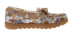 Slippers>Skechers Women's Bobs Cozy Chill- Woof Warmers Slippers Brown/Multi