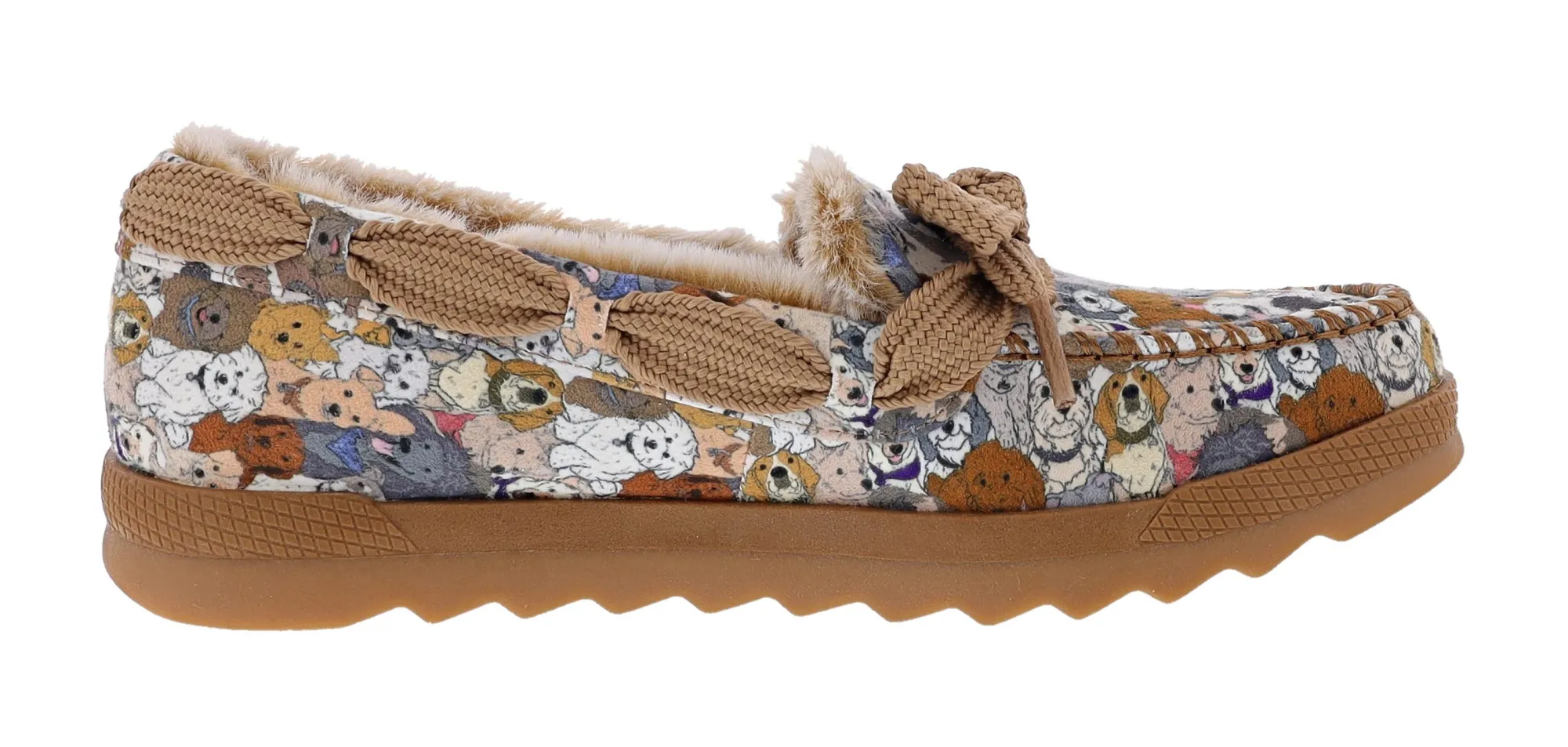 Slippers>Skechers Women's Bobs Cozy Chill- Woof Warmers Slippers Brown/Multi