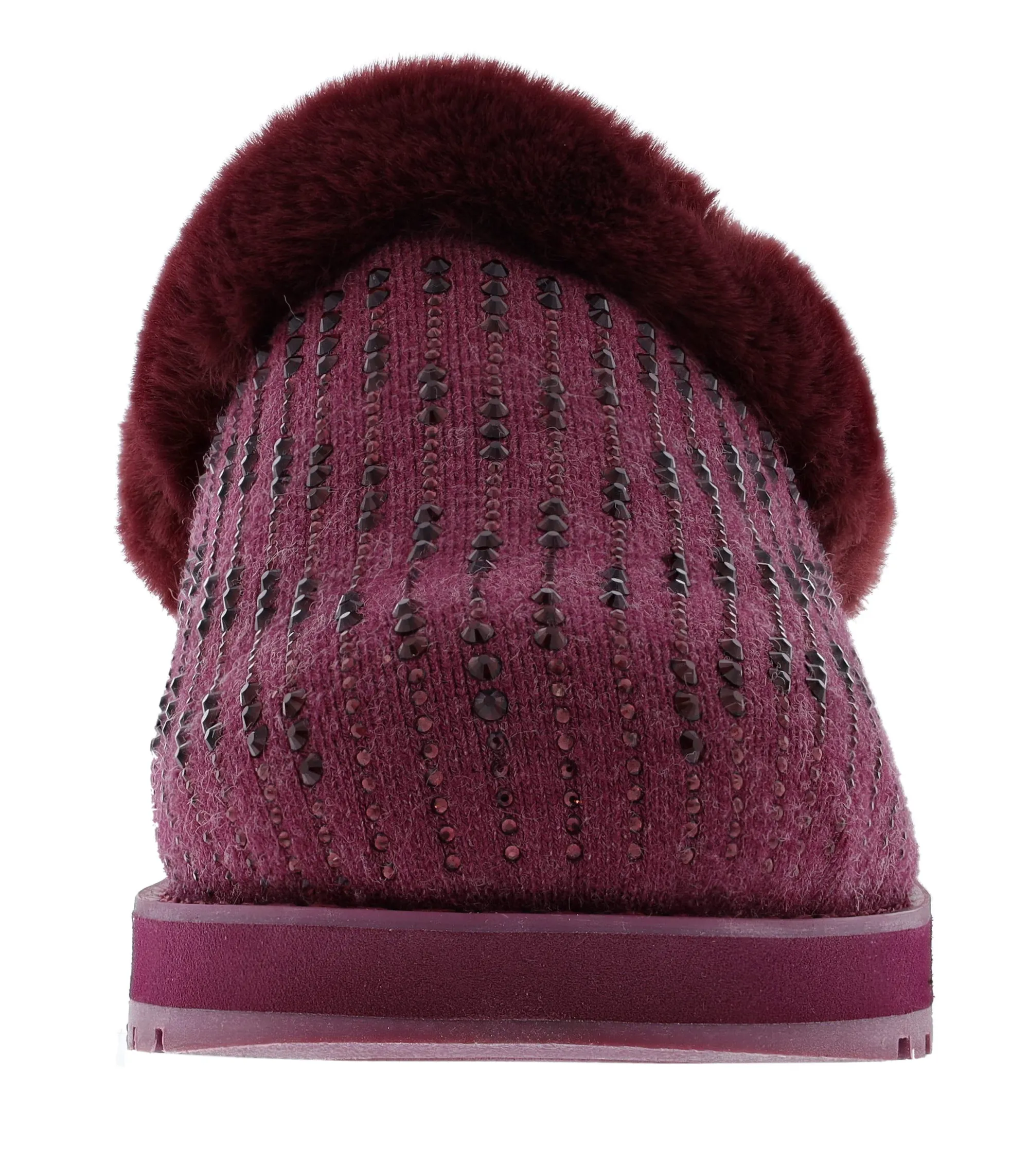Slippers>Skechers Women's Bobs Keepsakes-Fully Frosted Clog Slippers Burgundy
