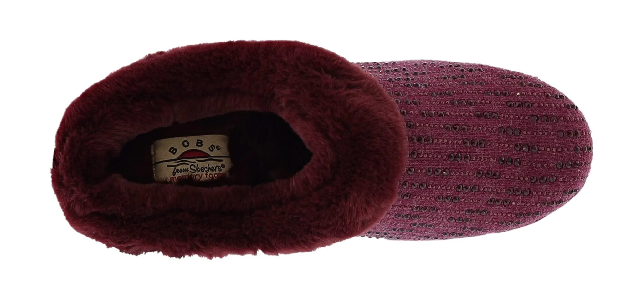 Slippers>Skechers Women's Bobs Keepsakes-Fully Frosted Clog Slippers Burgundy