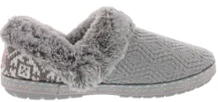 Slippers>Skechers Women's Bobs Too Cozy-Deco Drifter Memory Foam Slippers Gray