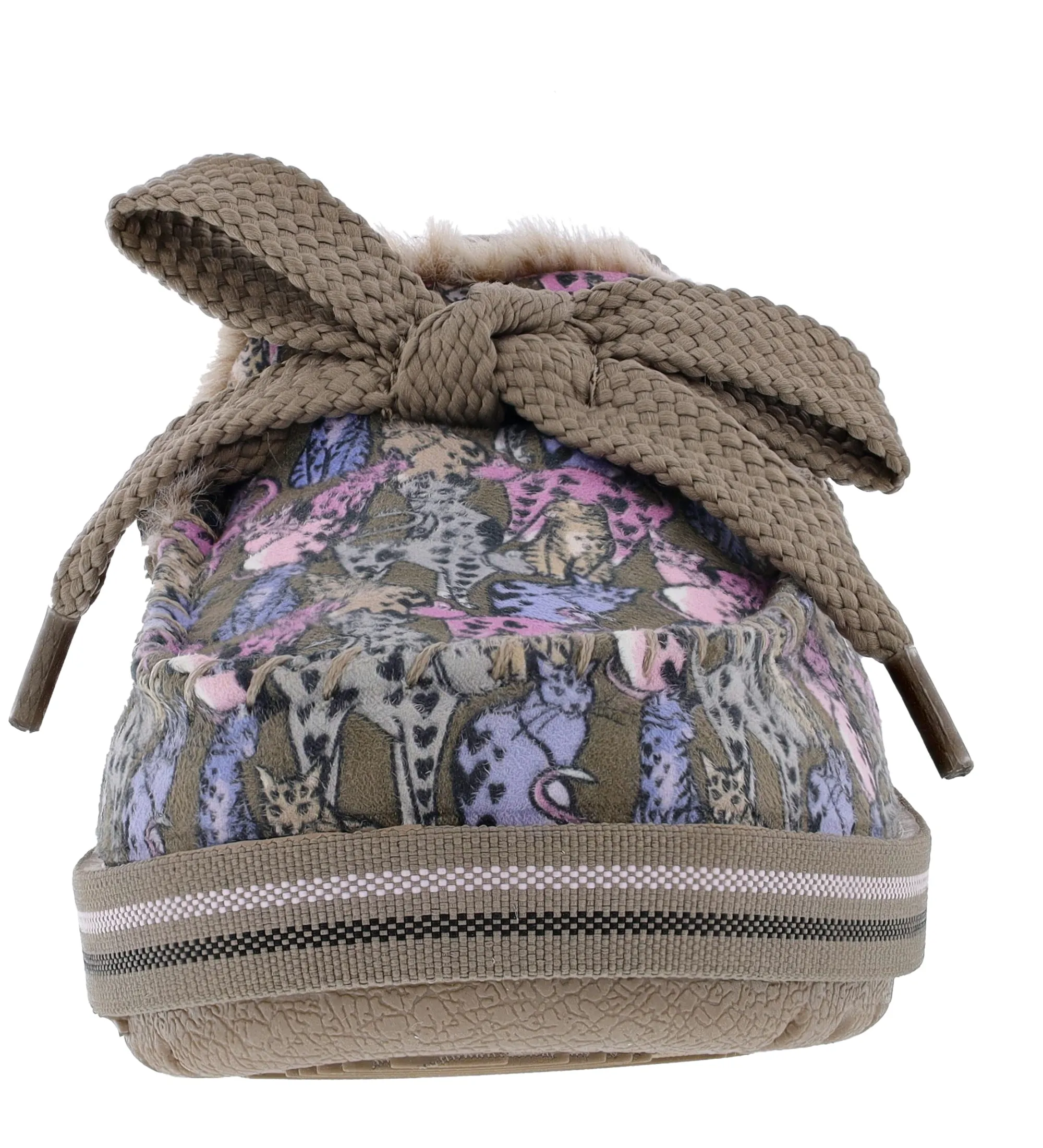 Slippers>Skechers Women's Bobs Too Cozy Cats Meow Slip On Slippers Taupe/Multi