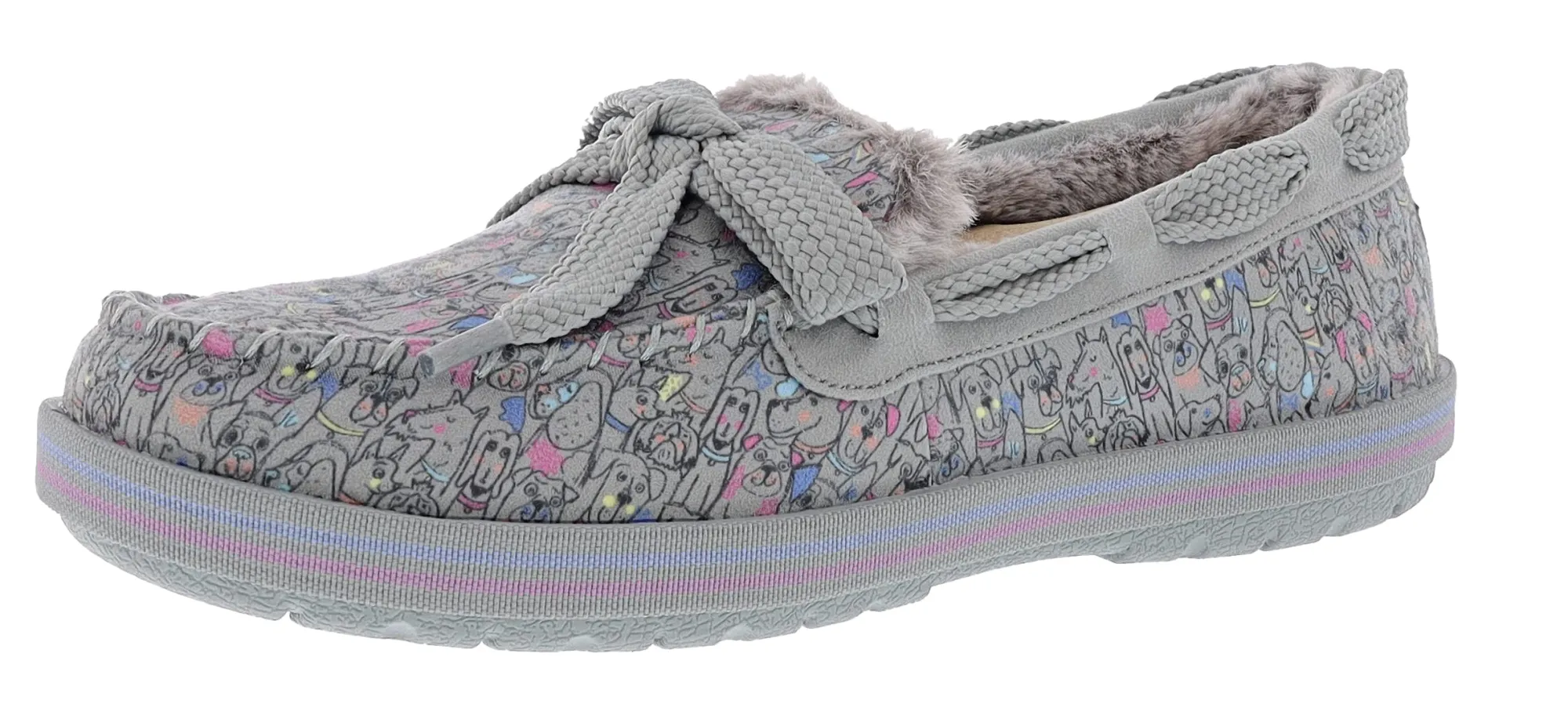 Slippers>Skechers Women's Bobs Too Cozy Doodle Parade Slip On Slippers Gray/Multi
