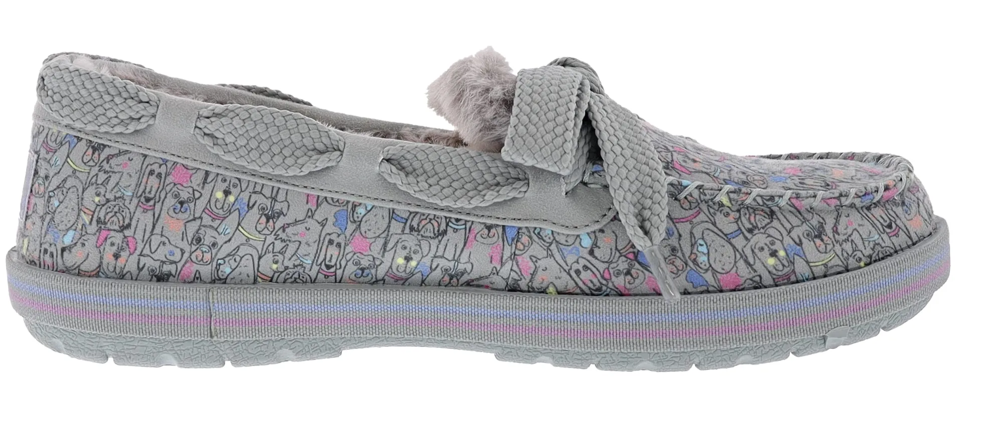 Slippers>Skechers Women's Bobs Too Cozy Doodle Parade Slip On Slippers Gray/Multi