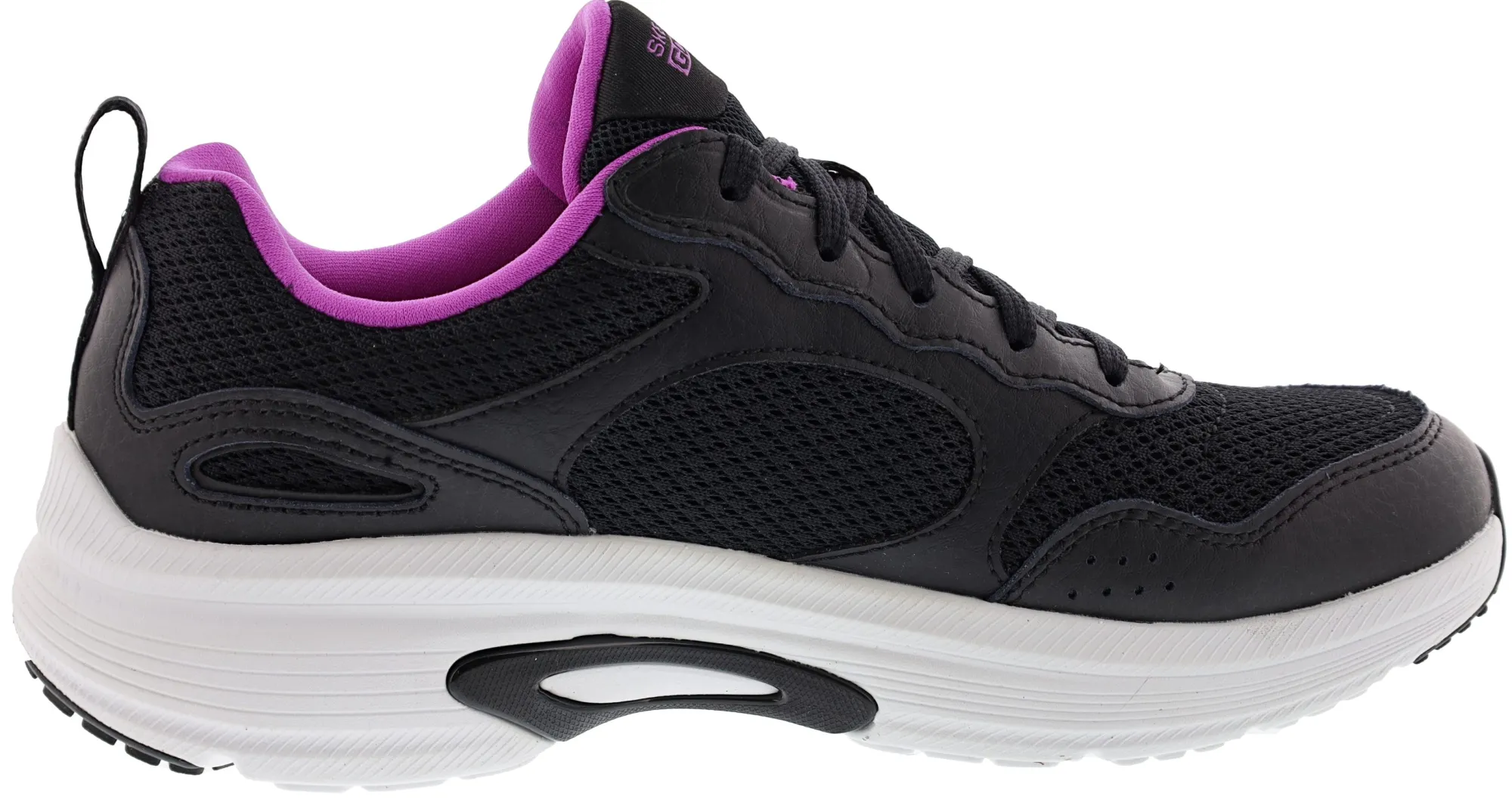 Running>Skechers Women's Go Run Arch Fit Easy Road Running Shoes Black/Purple