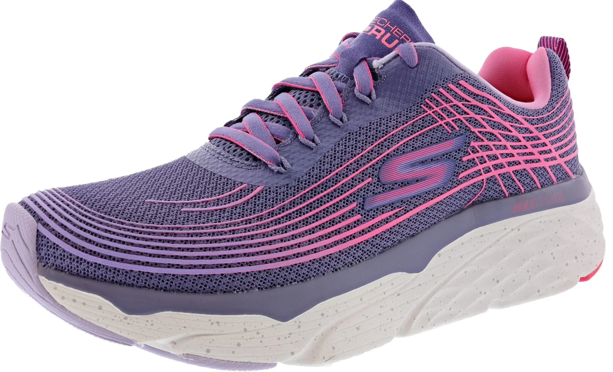 Running>Skechers Women's Max Cushioning Elite Galaxy Burst Lightweight Walking Shoes Purple/Pink