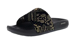Sandals>Skechers X Snoop Dogg: Low Slider- Velvet Paisley Men's Sandals Black/Gold