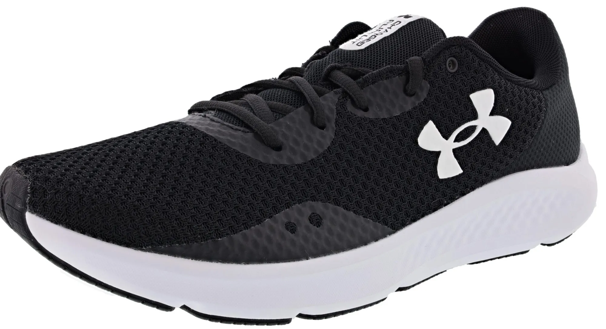 Running>Under Armour Men's Charged Pursuit 3 Running Shoes Black/White